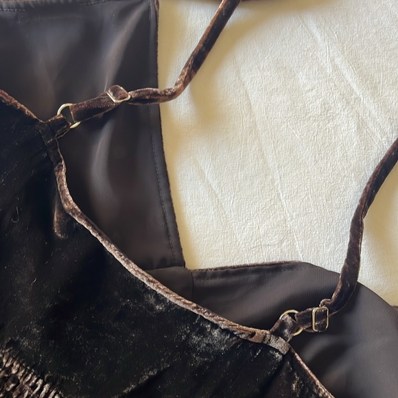 Banana Republic Brown Velvet Top Sleeveless Boho sz 12 - Picture 6 of 8